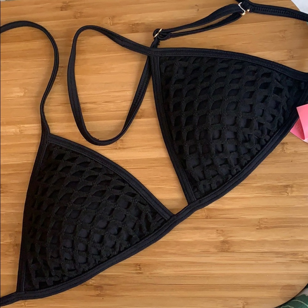 Black fish net bikini Top, Small, Victoria Secret